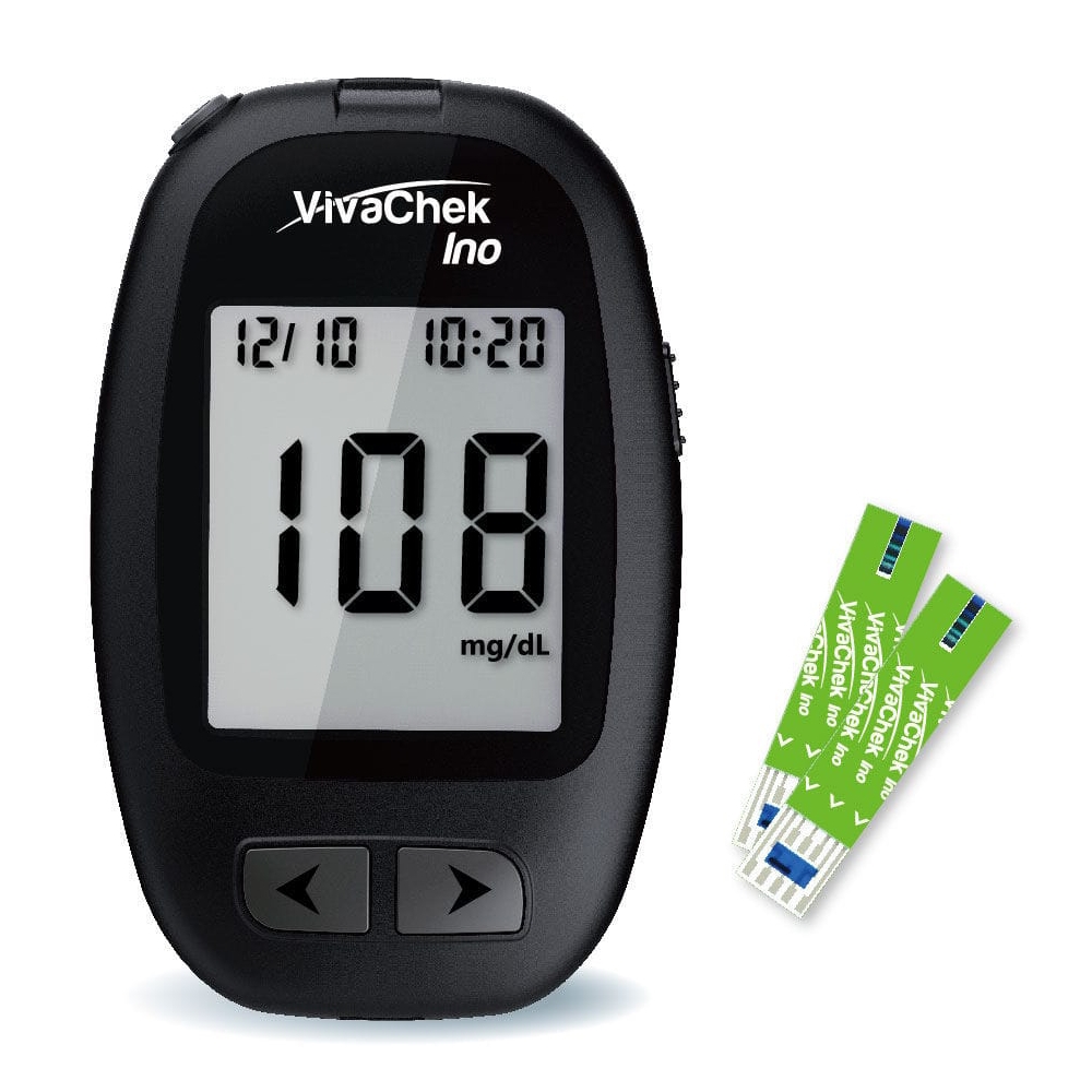 Vivachek Ino Blood Glucose Meter (50 Test Strips and 100 Lancets
