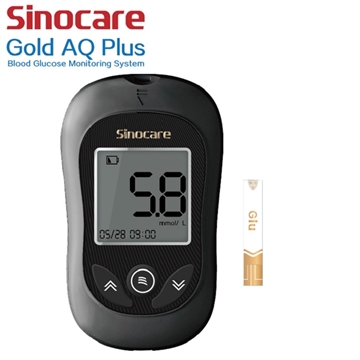 Picture of Sinocare Gold AQ Plus Blood Glucose Meter Set (Machine +25 Lancet +25 Test Strip) Glucometer