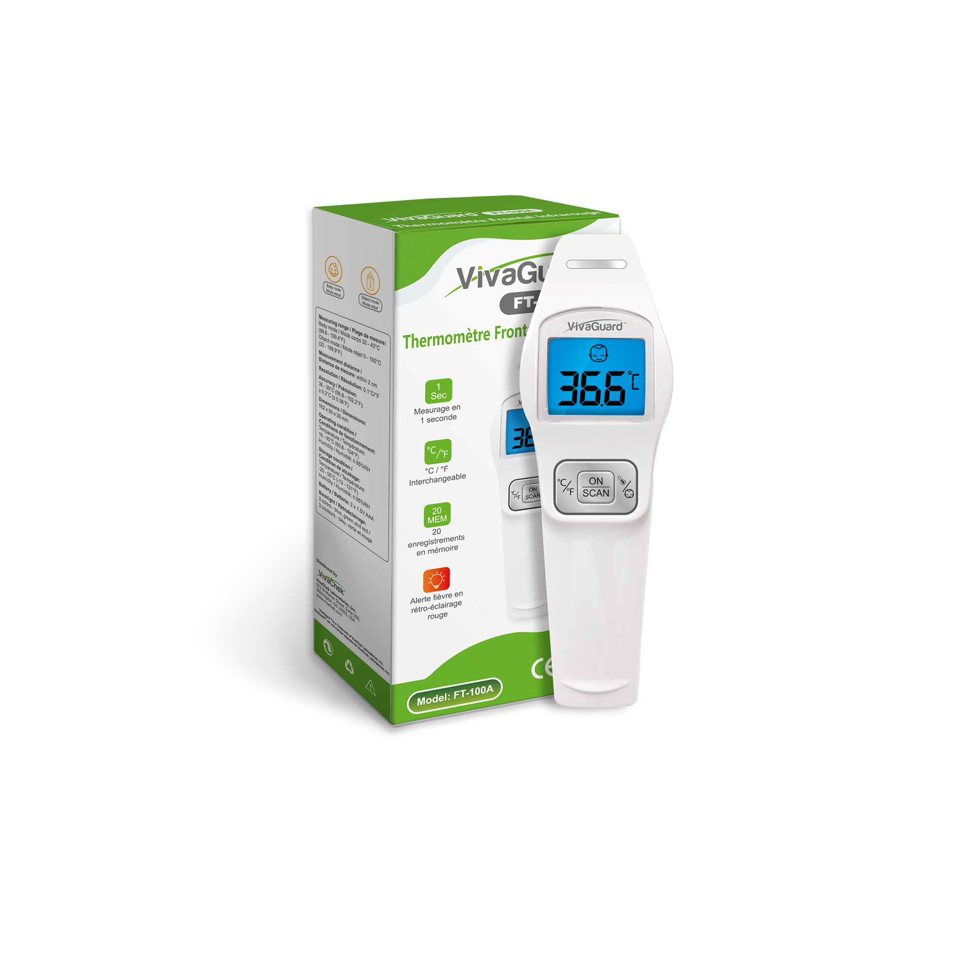VivaGuard Infrared Forehead Thermometer Thermometer ESDlife健康網購