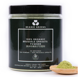 Beanie 100% Australian Organic Brussels Sprouts Powder (30 days)