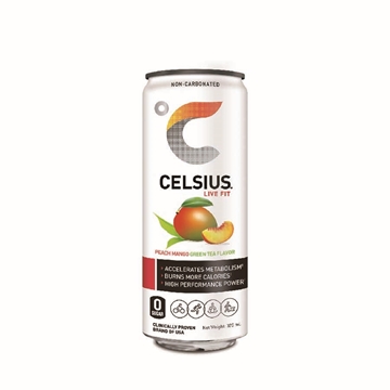 Picture of Celsius Fitness Drink Peach Mango Flavored Green Tea 325 ml 24 Cans