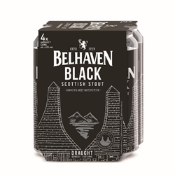 Belhaven Black Scottish Stout 440ml 4 Cans x 6 Packs
