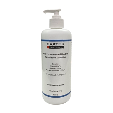 Picture of Baxter Alcohol Hand Rub WHO F1 Round 500ml