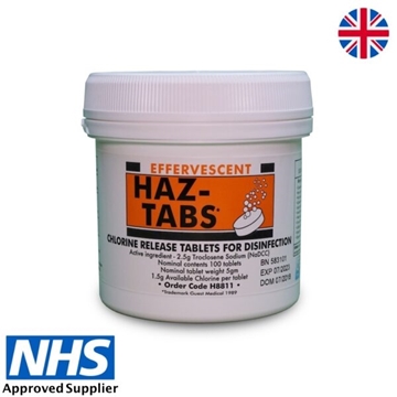 Picture of Haz-Tabs 2.5g NaDCC Hypochlorous Acid Effervescent Disinfecting Tablets (100 Tablets)