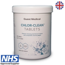 Chlor-Clean 1.7g NaDCC Hypochlorous Acid Disinfection and Cleaning Tablets (100 Tablets)