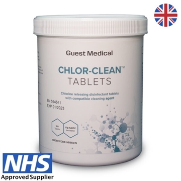 Picture of Chlor-Clean 1.7g NaDCC Hypochlorous Acid Disinfection and Cleaning Tablets (100 Tablets)