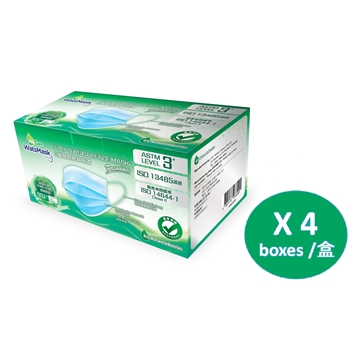 Picture of WatsMask Adult 3-Ply Hygienic Face Mask ASTM Level 3 (30pcs Individual Pack) x 4 Boxes