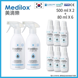 Medilox -S (Multi-Purpose) Sanitizer 500ml x 2 + 80ml x 6