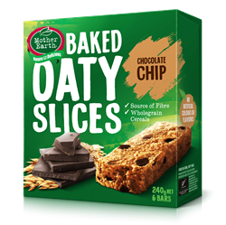 Mother Earth New Zealand Baked Oaty Slices Choco Chip 240gm