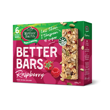 Picture of Mother Earth New Zealand Better Bar Range Mixed Grain with Raspberry 180gm