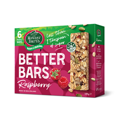 Mother Earth New Zealand Better Bar Range Mixed Grain with Raspberry 180gm