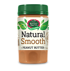 Mother Earth New Zealand Smooth Peanut Butter (no added sugar) 380g