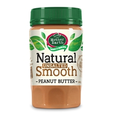 Mother Earth New Zealand Smooth Peanut Butter (no added salt, sugar) 380g