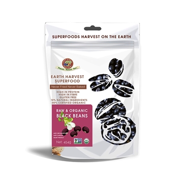 Picture of Earth Harvest Organic Black Beans (Green Seed) 454g