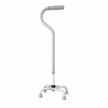 Picture of TacaoF Adjustable Quad Cane (White Grid / Black / Floral)