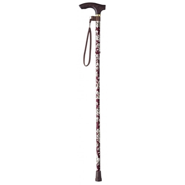 Picture of TacaoF Retractable Floral Pattern Walking Stick (Red/Black/Dark Blue)