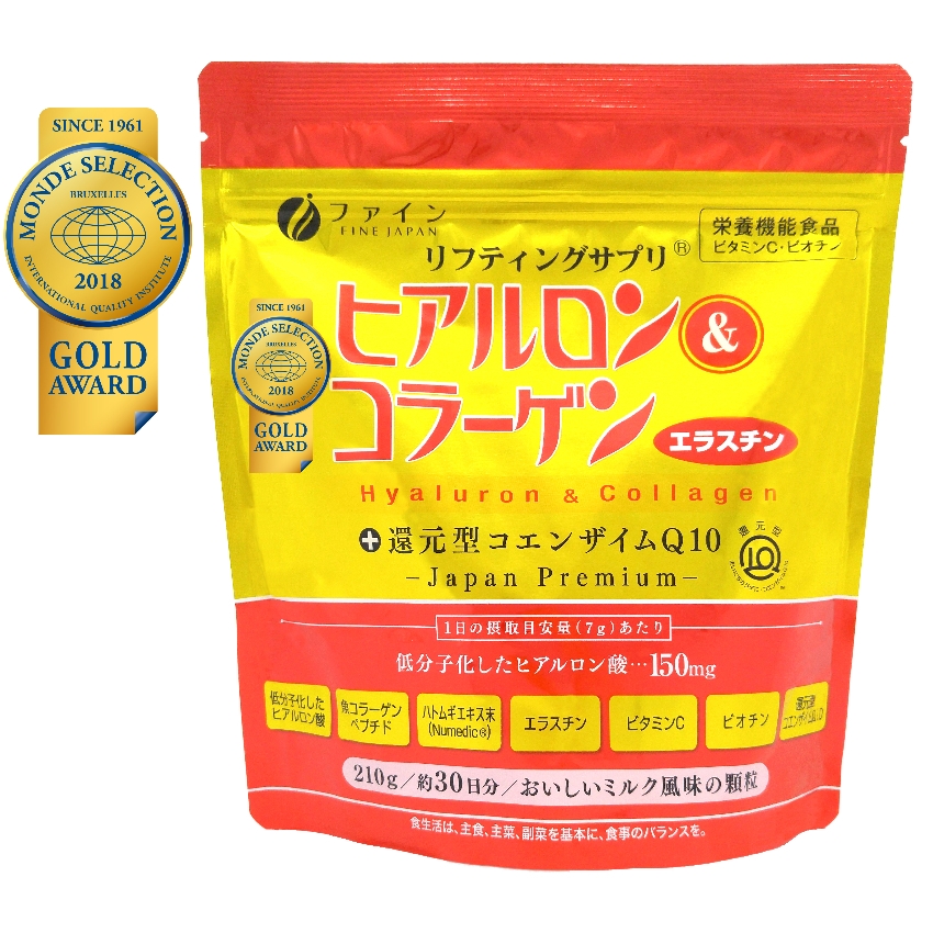 Fine Japan Hyaluron & Collagen + Ubiquinol (Refill Type) 210g Q10