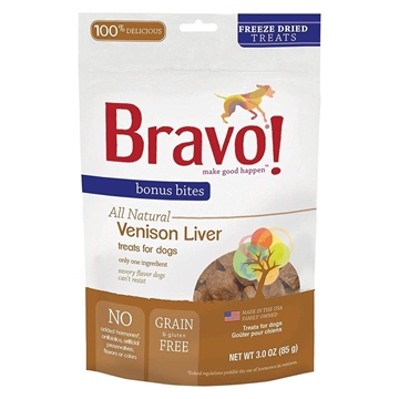 Picture of Bravo Bonus Bites® Freeze Dried Venison Liver Treats For Dogs 85g