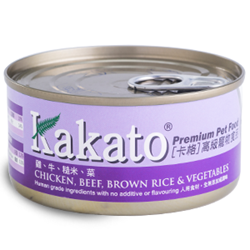 Kakato 鸡肉、牛肉、糙米及蔬菜猫狗罐头 70g/170g