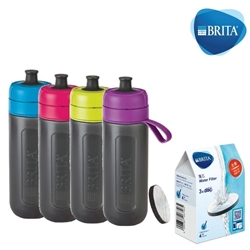 BRITA 0.6L 户外滤水瓶(内附1滤片) + 3件装滤芯片[原厂行货]