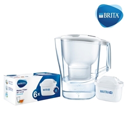 BRITA Aluna XL 3.5L Water Filter Bottle (with 1 Filter Cartridge) + Maxtra + Filter Cartridge (6 Pack) [Original Licensed]