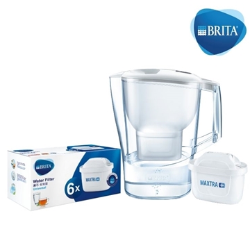 Picture of BRITA Aluna XL 3.5L Water Filter Bottle (with 1 Filter Cartridge) + Maxtra + Filter Cartridge (6 Pack) [Original Licensed]