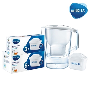 Picture of BRITA Aluna 3.5L Water Filter Bottle (with 1 Filter Cartridge) + 9 Maxtra+ Filter Cartridges [Original Licensed]