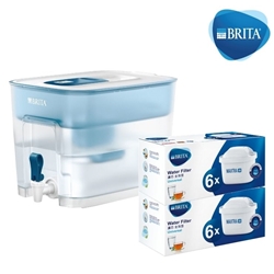 BRITA FLOW water filter tank (with 1 filter element) + 12 filter elements (blue) [Original Licensed]