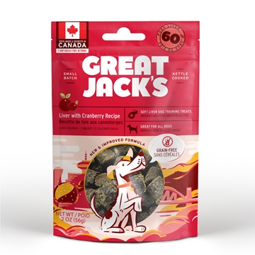 圖片 Great Jack's 無穀物蔓越莓拌豬肝肉粒小食 (犬用) 56g