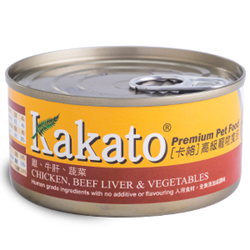 Kakato 鸡肉、牛肝及蔬菜猫狗罐头 170g