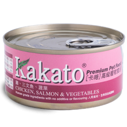 Kakato 鸡肉、三文鱼及蔬菜猫狗罐头 170g