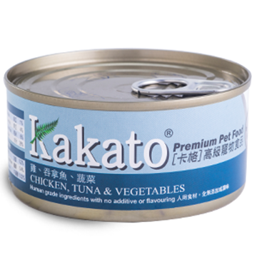 圖片 Kakato 雞肉、吞拿魚及蔬菜貓狗罐頭 170g