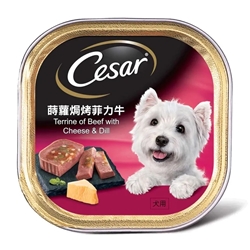 Cesar Terrine of Beef with Cheese Ball & Dill Dog Canned Food 100g x 24