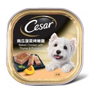 Picture of Cesar Baked Chicken with Thyme & Pumpkin Dog Canned Food 100g x 24