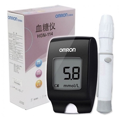 Omron blood glucose meter HGM-114 (plus 25 Omron AS1 blood glucose test strips and 25 needles) [Parallel Import]