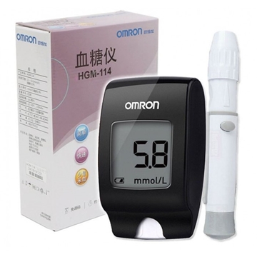 Picture of Omron blood glucose meter HGM-114 (plus 25 Omron AS1 blood glucose test strips and 25 needles) [Parallel Import]