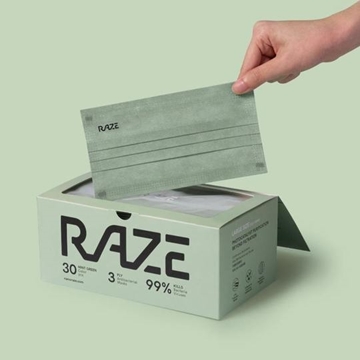 Picture of Raze 3ply Antibacterial Masks (2D Medium) (30pcs) [Licensed Import]