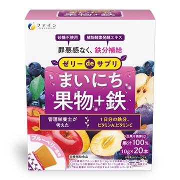 Picture of FINE JAPAN Everyday Fruit Jelly + Iron (10g x 20sticks)