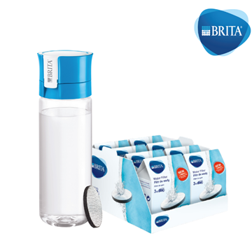 Picture of VITAL Portable Water Filter Bottle 0.6L with 24 Filters-Blue[Original Licensed]