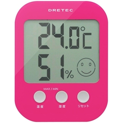 Dretec Japan Digital Temperature/Hygrometer (Pink) O-230PK [Licensed Import]