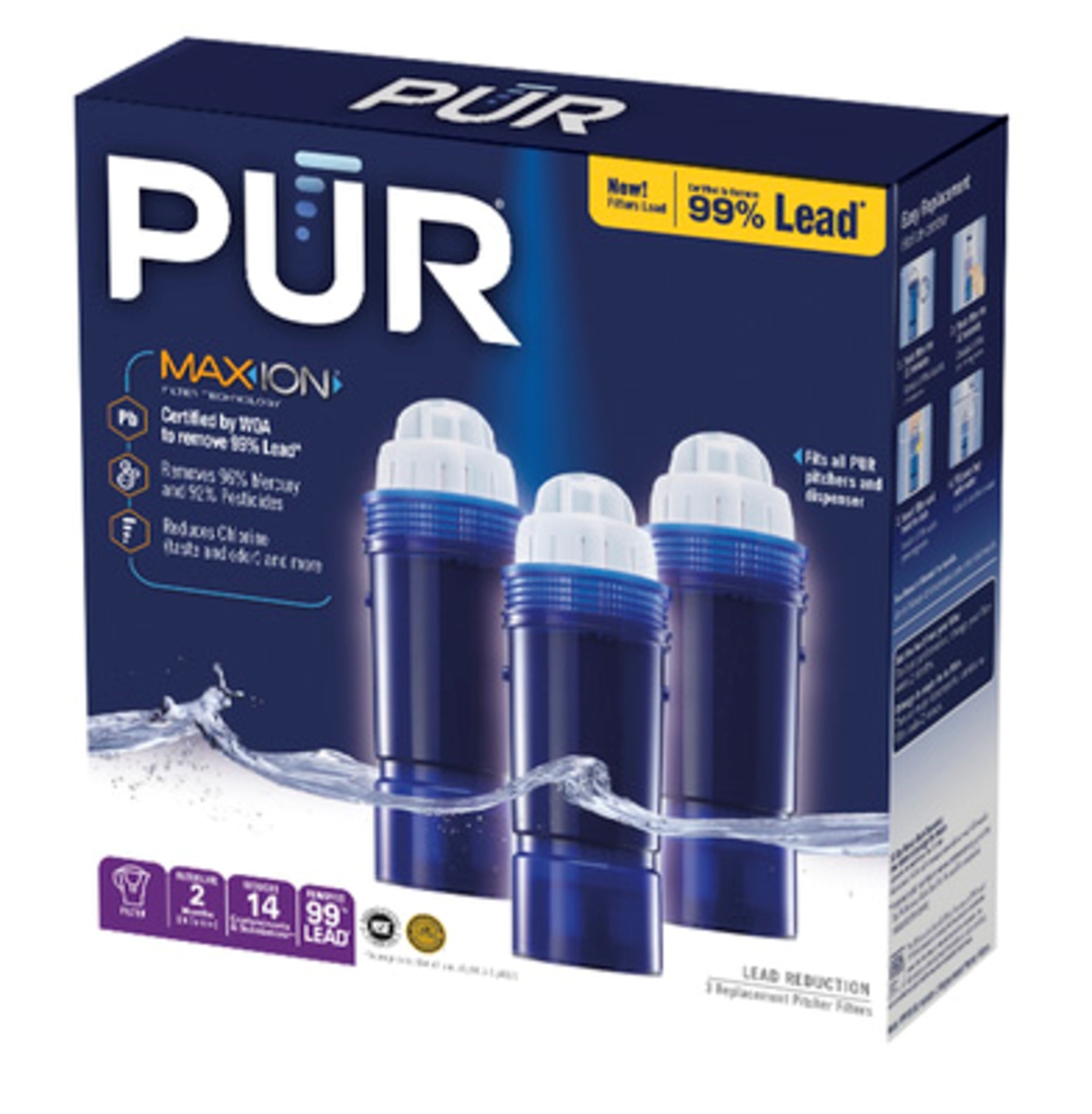 PUR Pitcher Replacement Filter with Lead Reduction, 3 Pack 濾水壺/瓶 濾芯