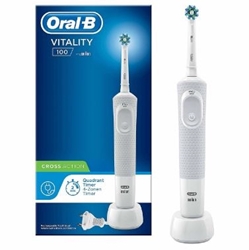 Oral-B D100 Multi-directional Rechargeable Electric Toothbrush (Pure White) [Original Licensed]
