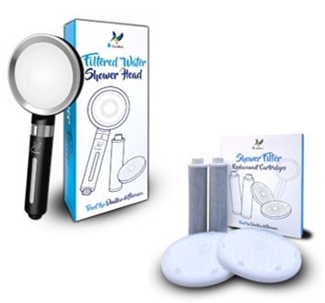 Picture of Doulton Shower and Shower Filter (Black) + 2-Pack of Filter Cartridges (Total 3 Sets of Filter Cartridges) [Original Licensed]