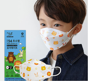 图片 韩国Puremate KF94 4层防护3D立体儿童口罩50个(独立包装) [原厂行货]