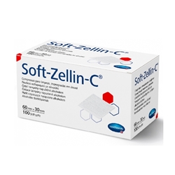 德国赫曼Soft-Zellin-C 酒精消毒棉60x30mm 100片