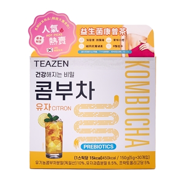 圖片 Teazen 益生菌康普茶 (柚子味) 30包裝