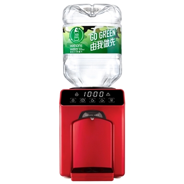 圖片 屈臣氏 家居水機 - Wats-Touch Mini 溫熱水機 (紅色 / 白色) + 8公升樽裝蒸餾水 x 32樽 (2樽x16箱) (電子水券) [原廠行貨]