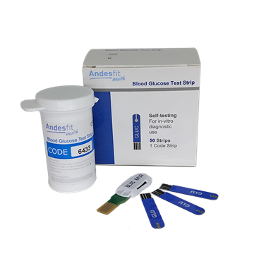 Picture of Andesfit Smart Bluetooth Blood Glucose/Cholesterol Tester-Blood Glucose Test Strips (50 Sheets) [Original Licensed]