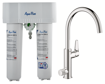 Picture of 3M™ AP-DWS1000 Water Filtration System + Grohe 2 in 1 Blue Pure Faucet 31723000 (Free Installation) [Original Licensed]