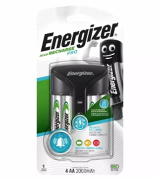 Picture of Energizer-AA 2000mAh Rechargeable Battery + Professional Charger Set (4pcs) [Original Licensed]
